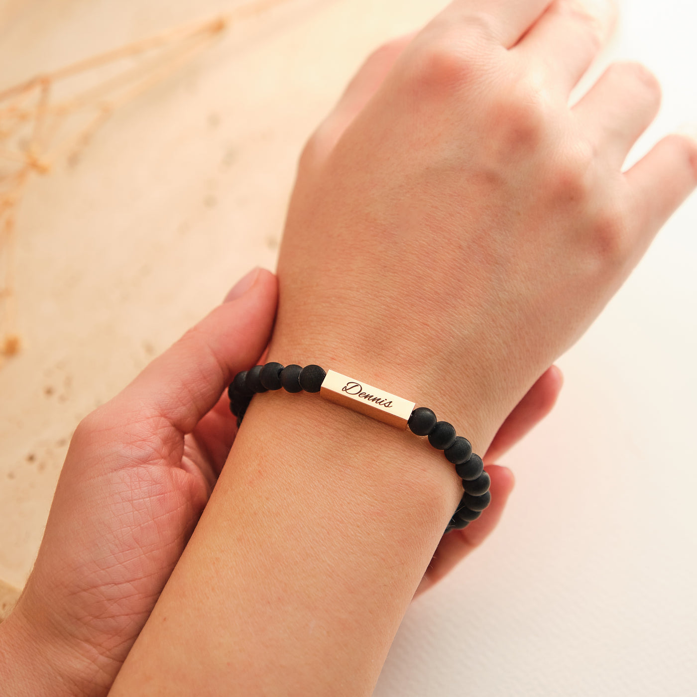 ID Perlen Partnerarmband mit Gravur