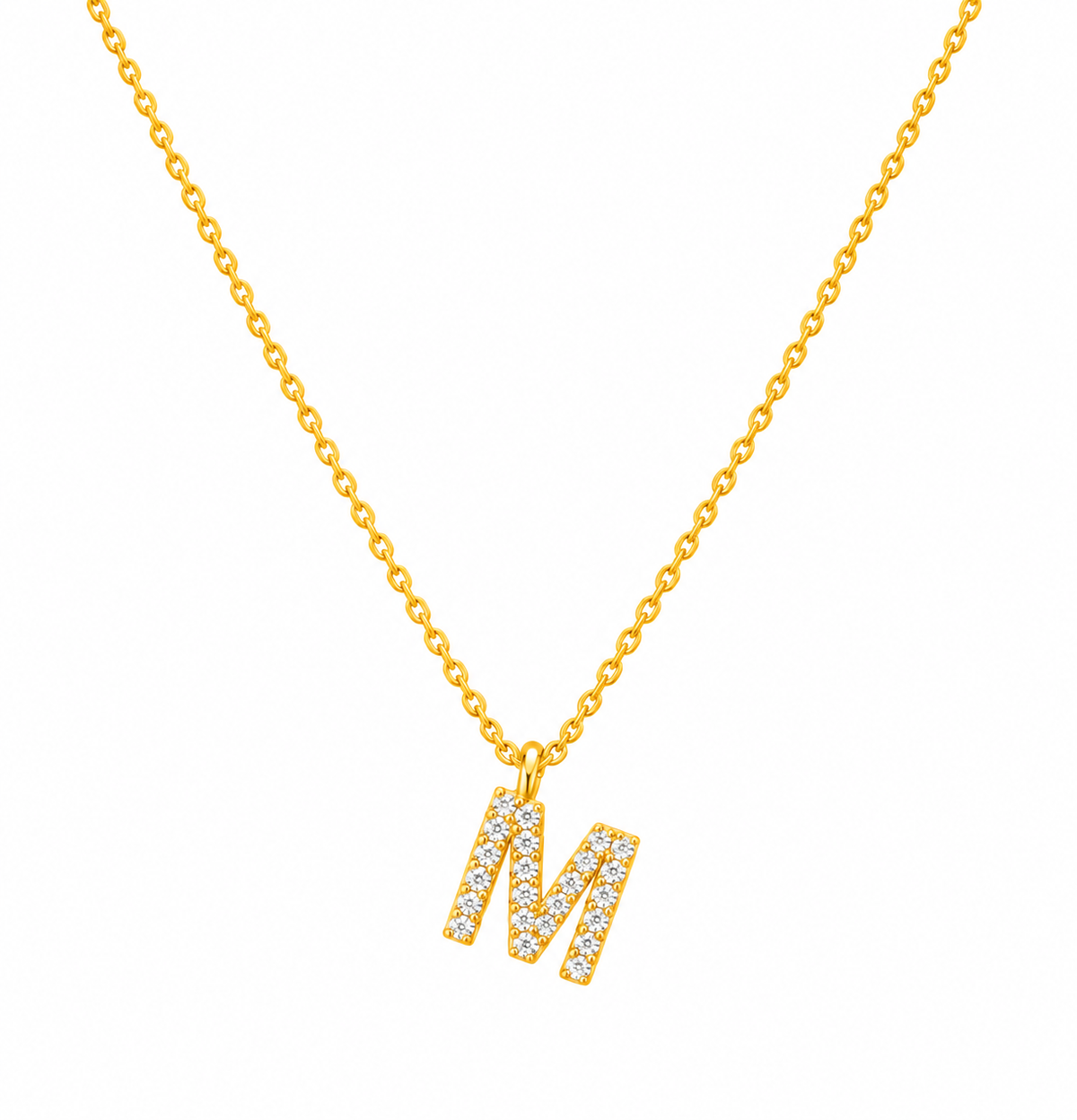 Initialhalsband med zirkonia