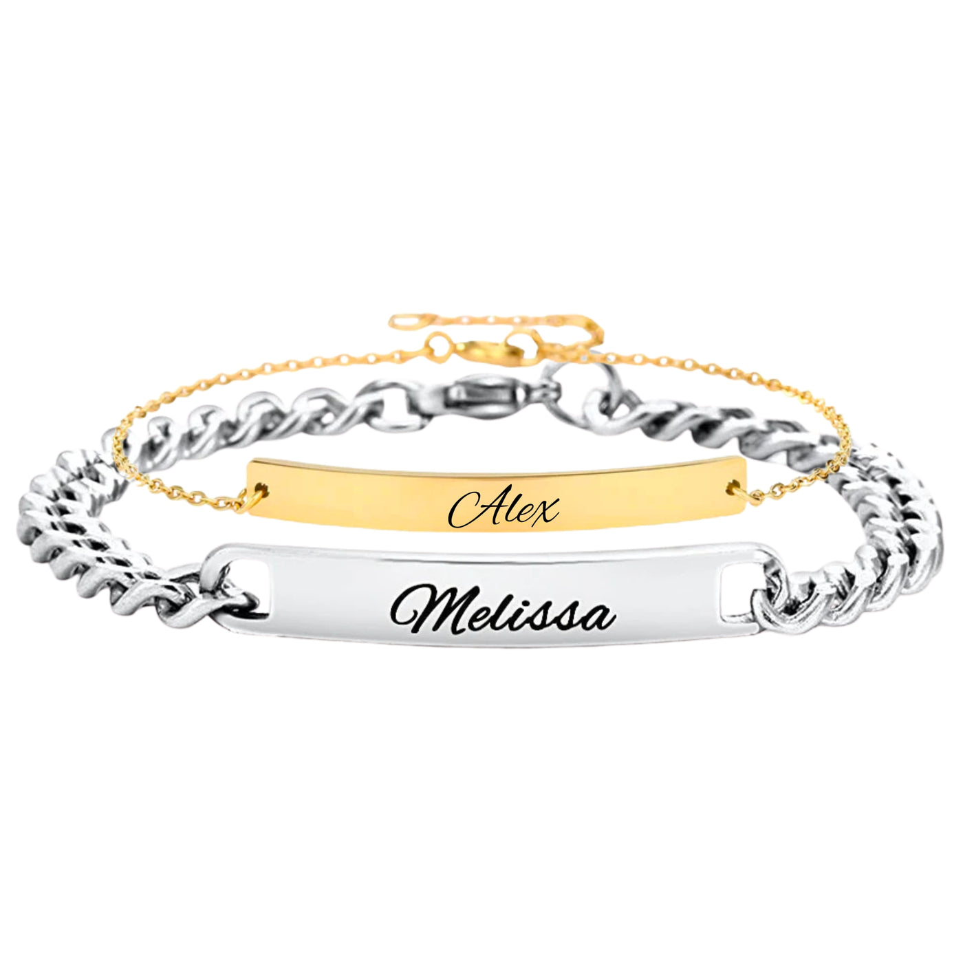 Bar Partnerarmband mit Gravur