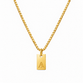 Halsband med bricka och initial