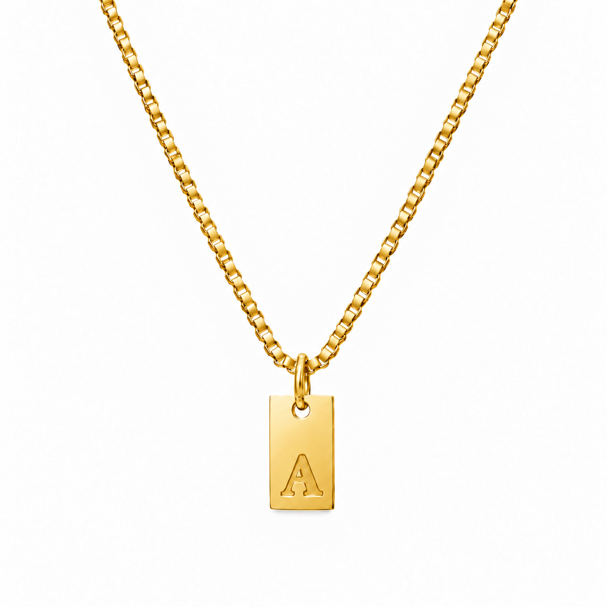 Halsband med bricka och initial