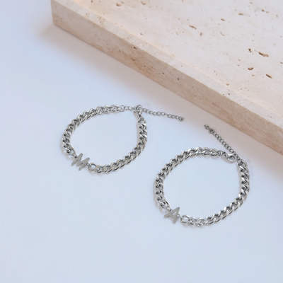 Silver Couple bracelet with engraving