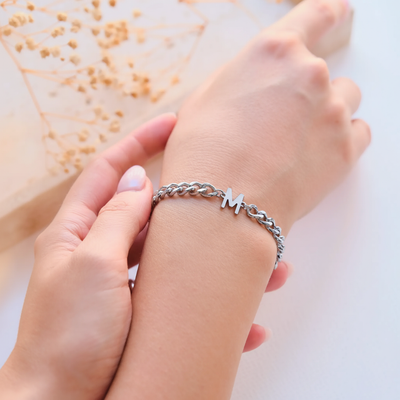 Silver Couple bracelet with engraving
