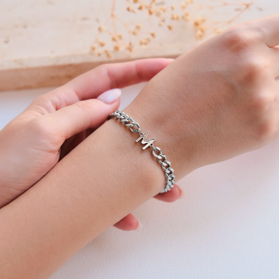 Silver Couple bracelet with engraving