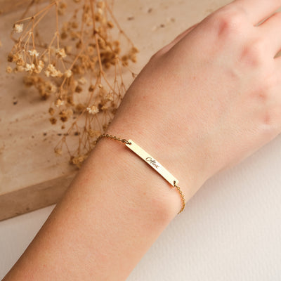 Bar Partnerarmband mit Gravur