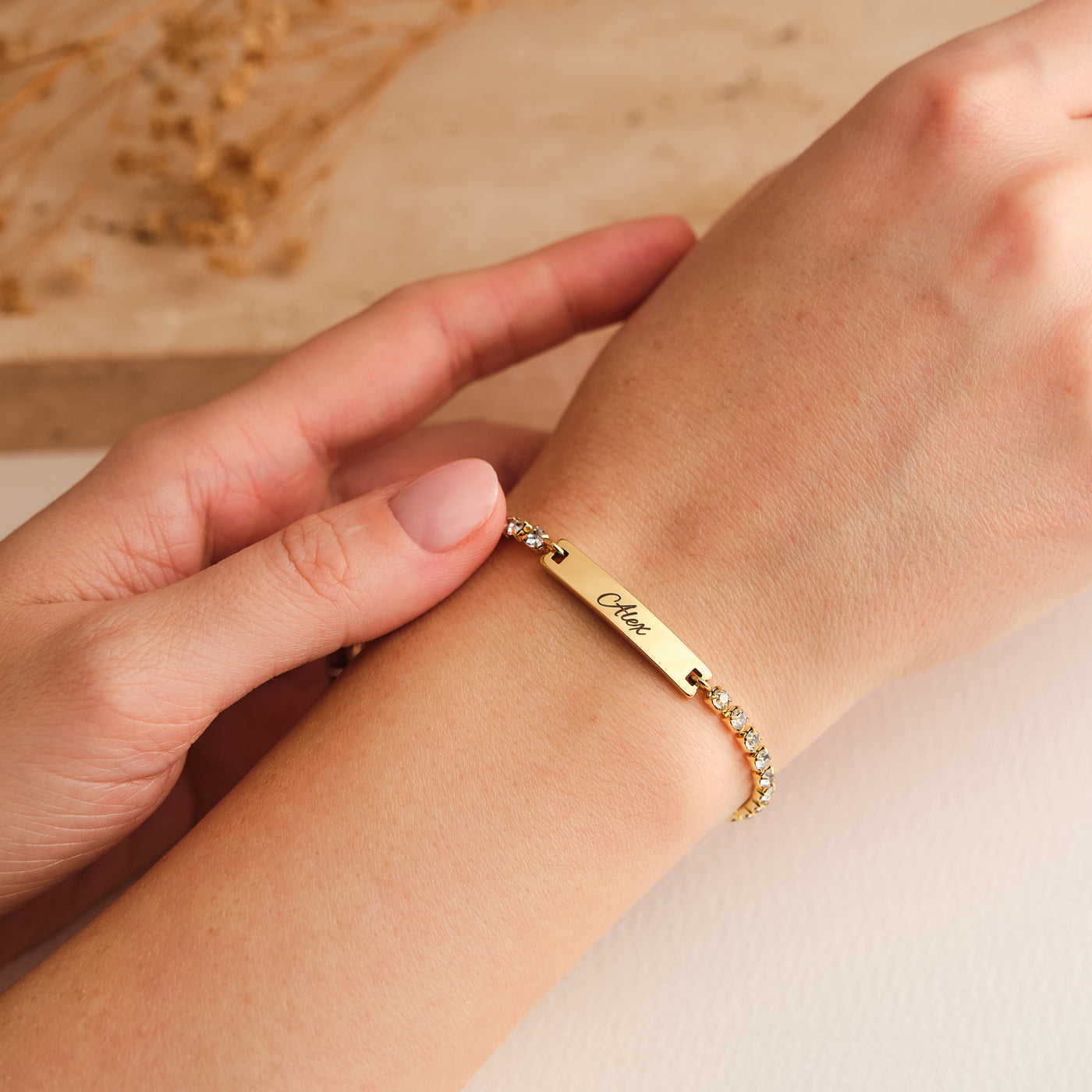 Tennis Partnerarmband mit Gravur