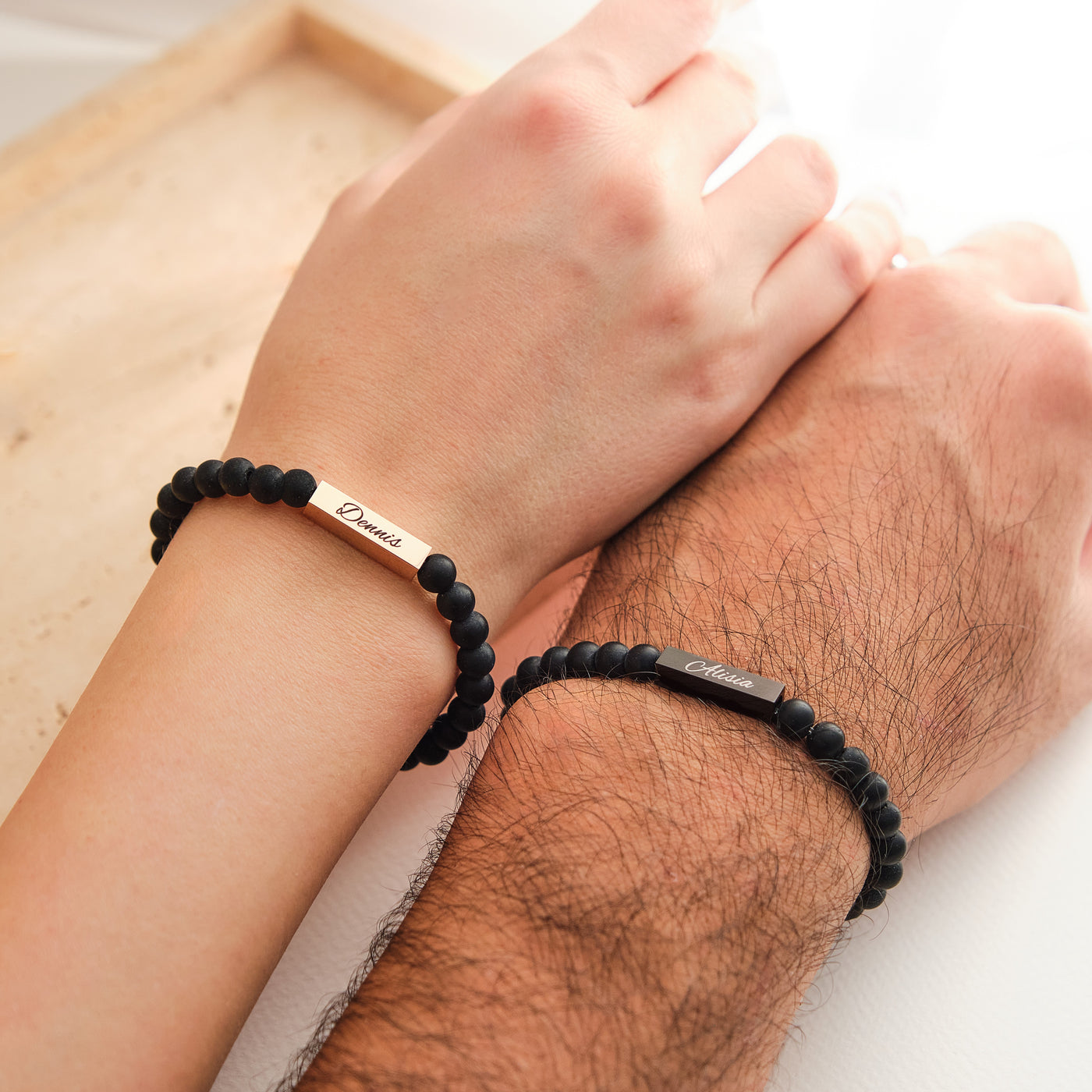 ID Perlen Partnerarmband mit Gravur