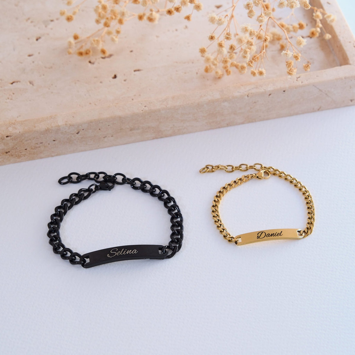 Gold Rose Partnerarmband mit Gravur - OTANTO