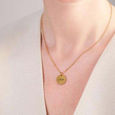 Mini Zirkonia Plättchen Halskette - OTANTO