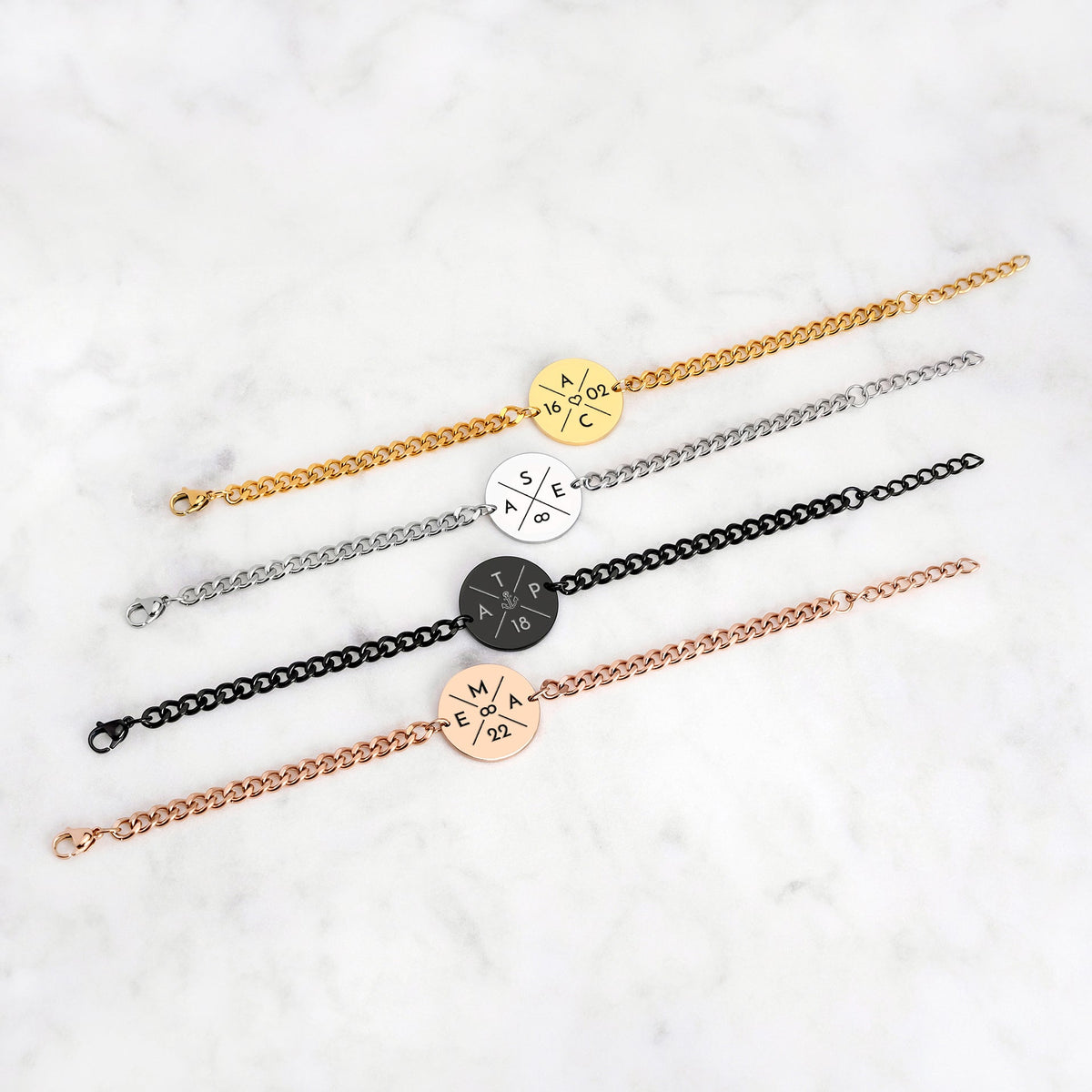 Plätchen Armband mit X Gravur - OTANTO