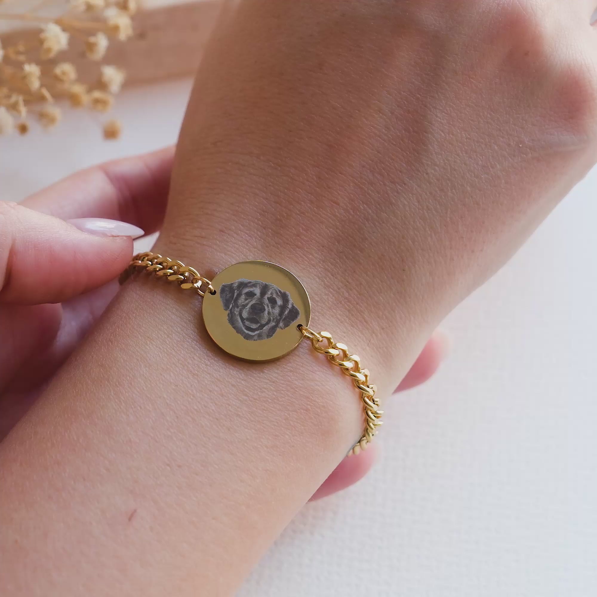 Armbånd til kvinder med fotogravering af kæledyr
