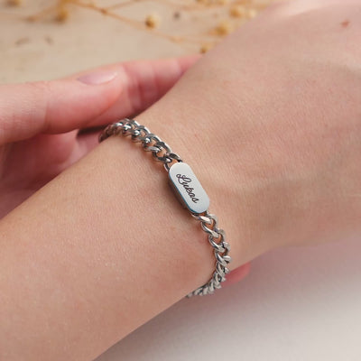 Cuban Couple bracelet with engraving