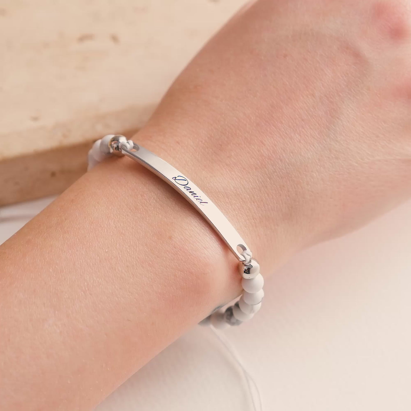 Couple bracelet with black beads