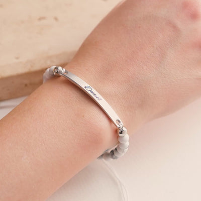 Couple bracelet with black beads