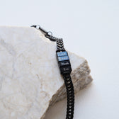 Retro Armband mit gravierten schwarzen Beads - OTANTO