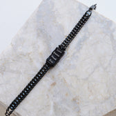 Retro Armband mit gravierten schwarzen Beads - OTANTO