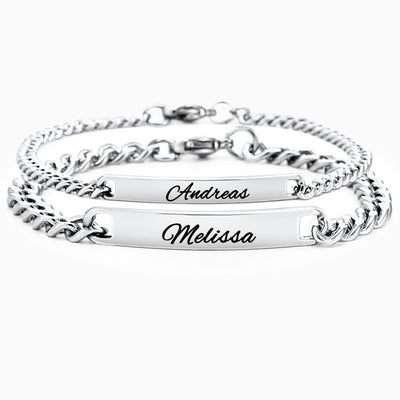 Silver partner bracelet – OTANTO with engraving